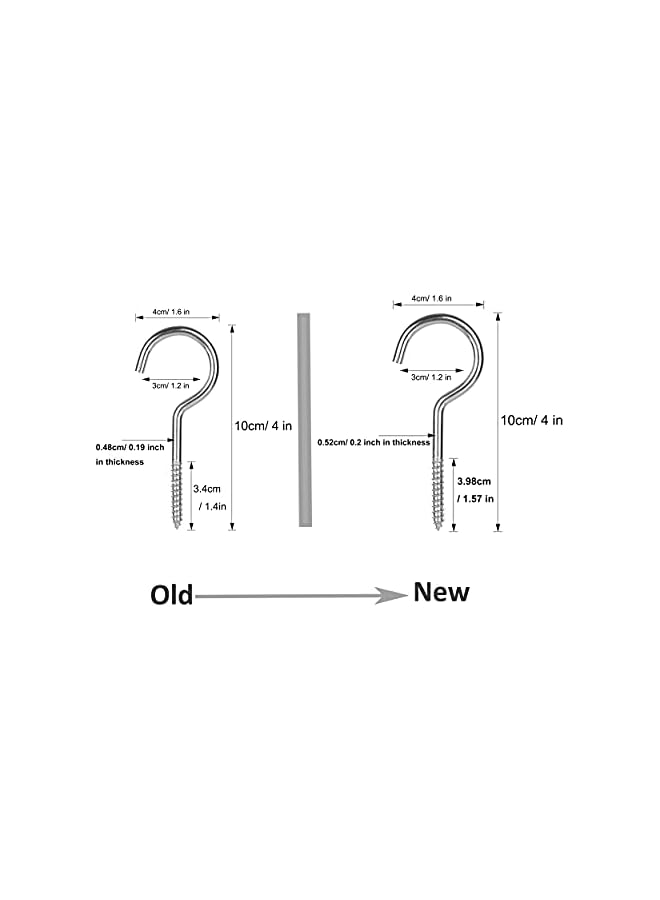 PROMASS promass Large Screw Hooks, 4 Inches Heavy Duty Ceiling Hooks for Indoor and Outdoor Hanging Plants, 10 Pieces  - Image 4