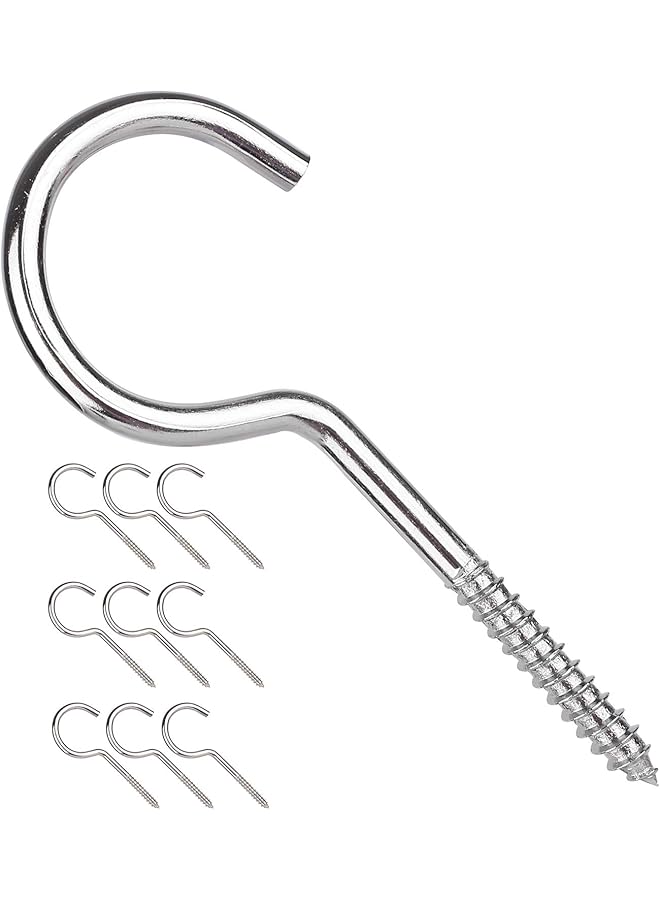 PROMASS promass Large Screw Hooks, 4 Inches Heavy Duty Ceiling Hooks for Indoor and Outdoor Hanging Plants, 10 Pieces  - Image 1