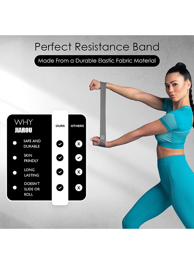 JIAROU Resistance Bands Set (5 Pack) - Premium Natural Latex Loop Bands for Strength Training, Home Workouts, Physical Therapy, Yoga - Exercise Bands with Carry Bag (X-Light to X-Heavy) - Image 4