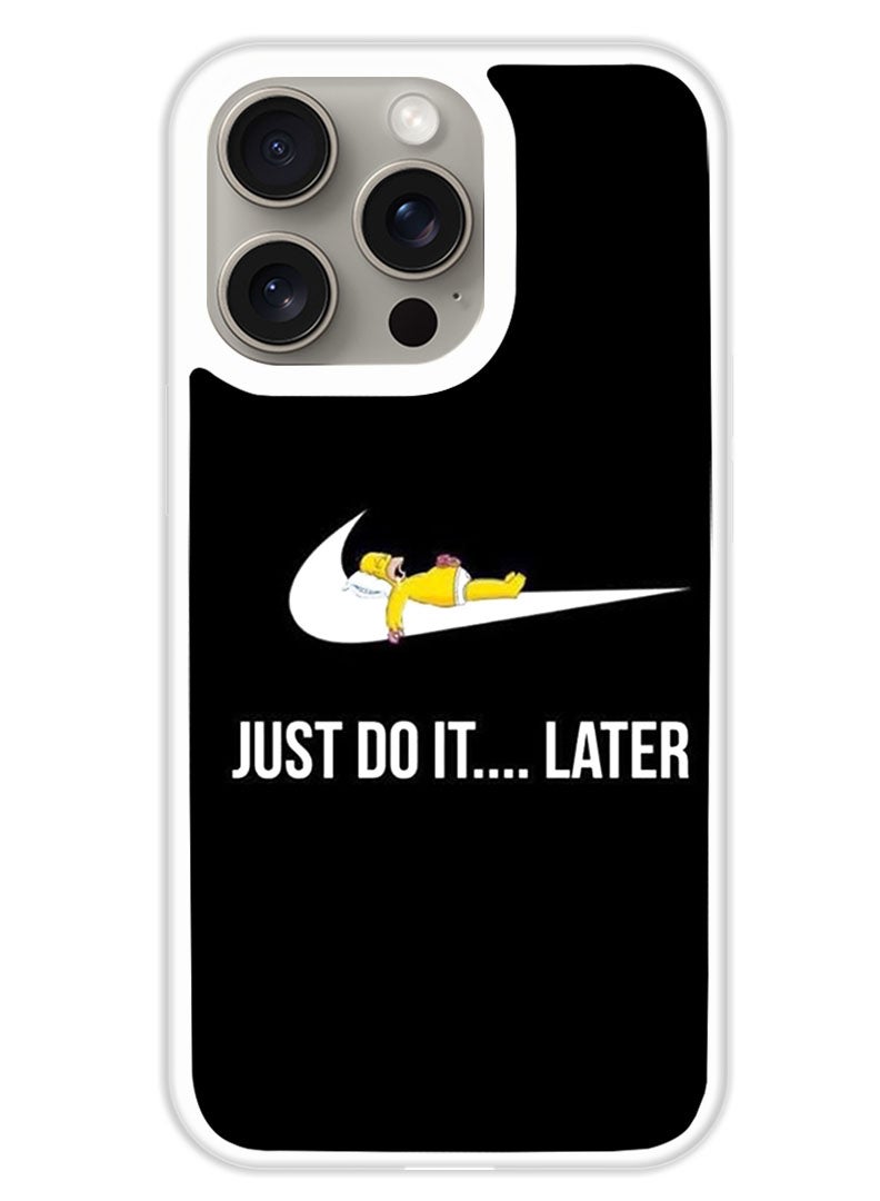 Theodor غطاء حماية لجهاز أبل آيفون 15 برو ماكس فقط افعلها لاحقًا (حافة بيضاء) - Image 1