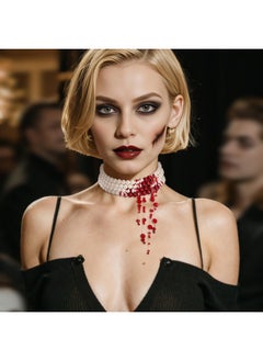 Halloween Costume Dripping Blood Multi Layered Simulated Pearls Choker Necklace For Women Vampire Party Prom Ivory Color - pzsku/ZAC3150E5F1E1B909503BZ/45/_/1735214709/5221f19e-bf0f-4e0f-b571-dd4c2a30c658