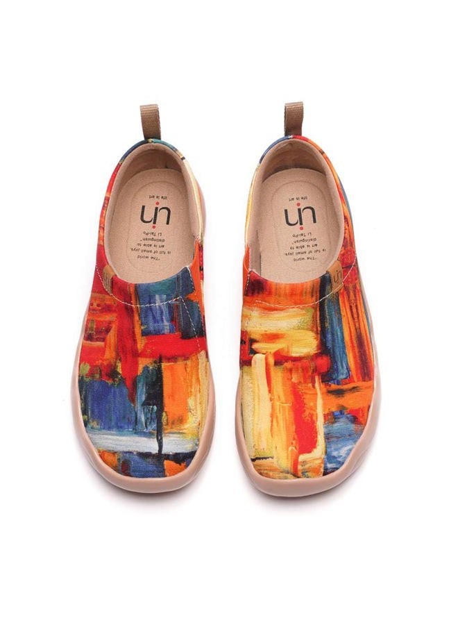 UIN Women's Artistic Slip-On Shoes Vibrant Floral Casual Loafers Lightweight Comfortable Travel Footwear, Color Zone, 7 - Image 1