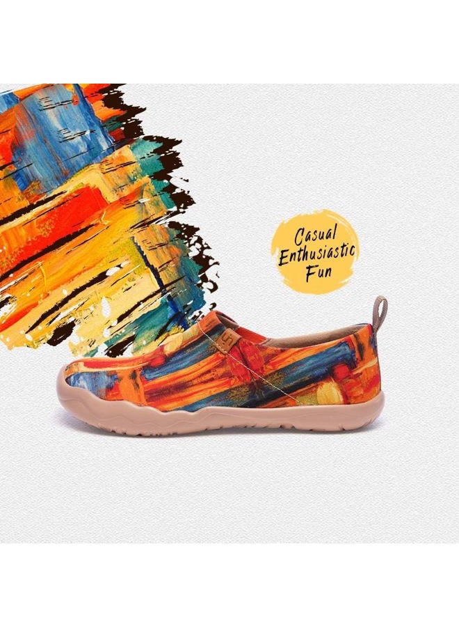 UIN Women's Artistic Slip-On Shoes Vibrant Floral Casual Loafers Lightweight Comfortable Travel Footwear, Color Zone, 7 - Image 3