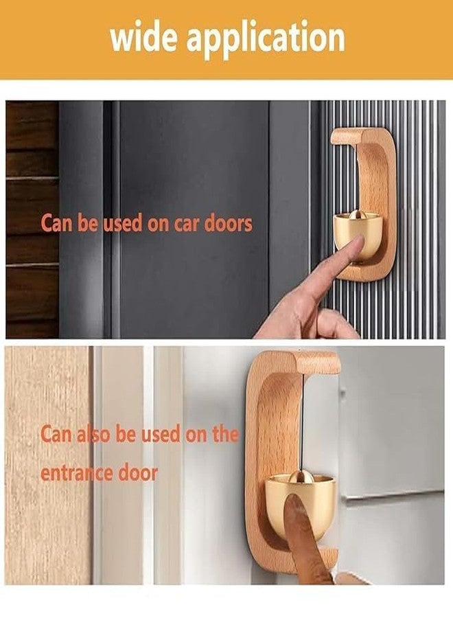 PLIRAXY Wooden Magnetic Door Bell Chime – Brass Shopkeeper Entry Alert for Small Doors, Wall Mount Classic Sound Bell, Decorative Vintage Doorbell for Home, Office & Store Use - Image 5