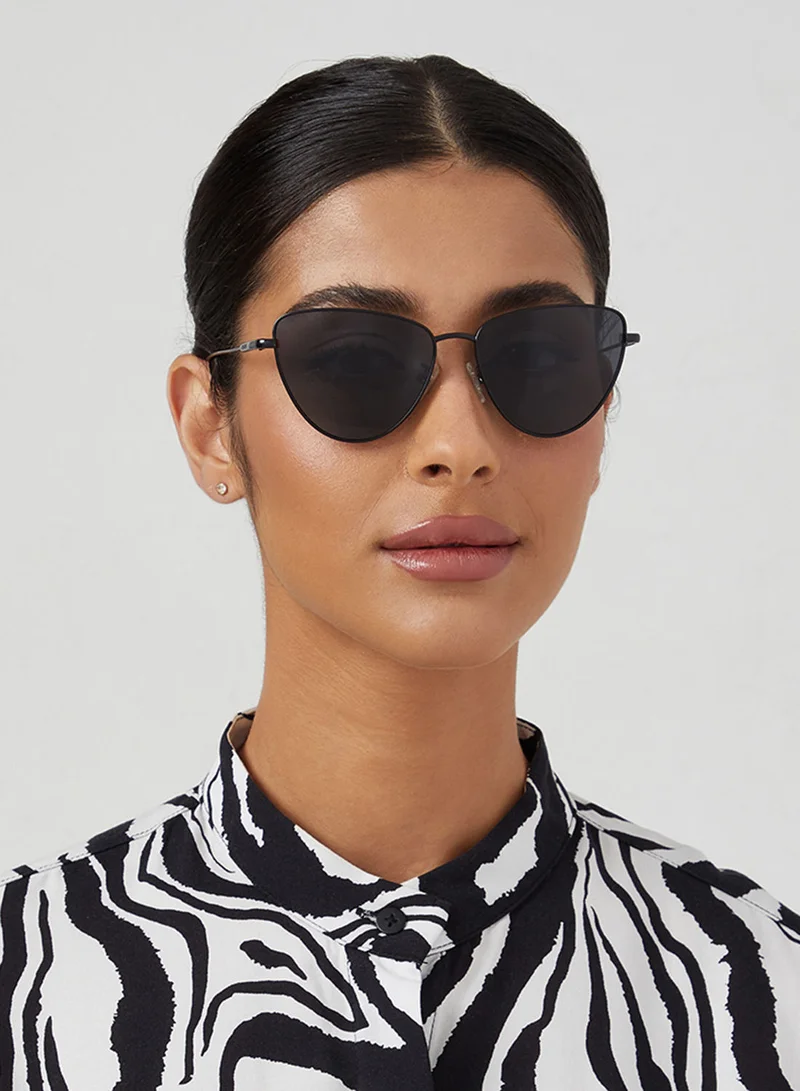 30Sundays Eira,Women Sunglasses, Cat Eye Sunglasses, UV Protection: UV400 (Black,Black)