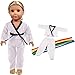 TianBo 18 Inch Girl Doll Clothes White Karate Tae Kwon Do Outfit Includes Blouse Pants and 5 Belts Yellow Green red Blue and Black for 18inch Girl Doll NAA02 - Image 3
