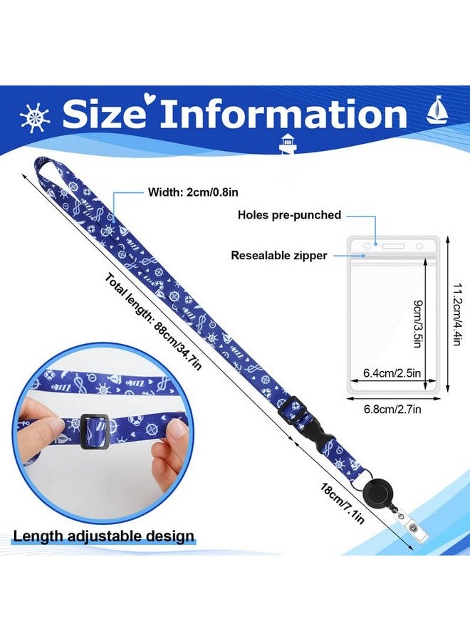 Hotop 10 Sets Cruise Lanyards Retractable Carnival Cruise Adjustable Lanyard With Id Holder Detachable Badge Clip For Cruise Ship Cards(Fresh Style) - Image 3