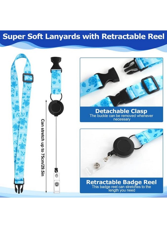 Hotop 10 Sets Cruise Lanyards Retractable Carnival Cruise Adjustable Lanyard With Id Holder Detachable Badge Clip For Cruise Ship Cards(Fresh Style) - Image 4