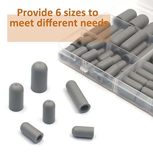 ISPINNER 80pcs Rubber Vacuum Cap, Vacuum Plugs Hose End Caps Assortment Kit for Carburetor, Manifold, Automotive 3/16" 5/32" 7/32" 1/4" 5/16" 3/8" (Gray) - Image 5