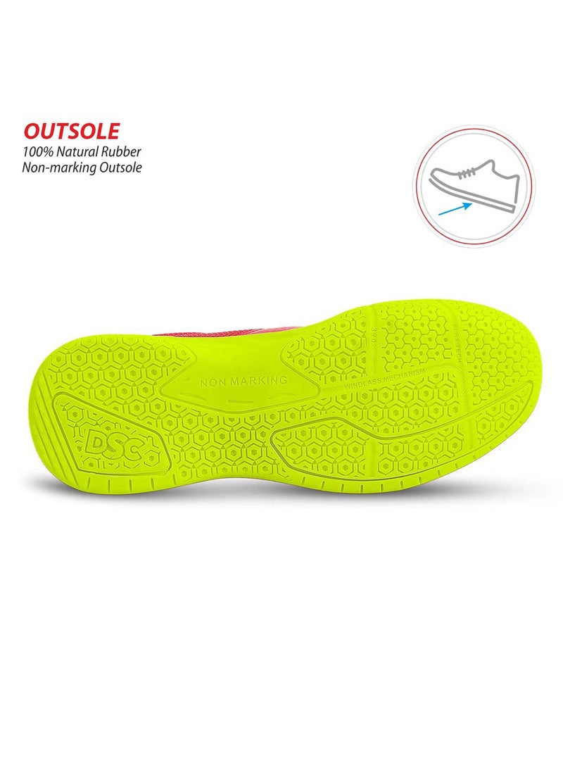 DSC Akido Badminton Shoes | 3 UK/ 4 US/ 37 EU | Material: Leather | For Kids | Lightweight and Durable | Better cushioning | Integrated lacing straps | Comfortable and Breathable - Image 3