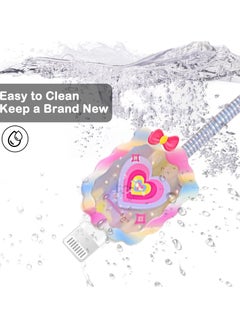 SYOSI SYOSI Cable Protector for iPhone Charger, Lovely Cable Protector Compatible with iPhone 18W/20W Charger Anti-Bending USB Cable Cover with Spiral Ropeand End Protector (Love Heart)  - Image 3