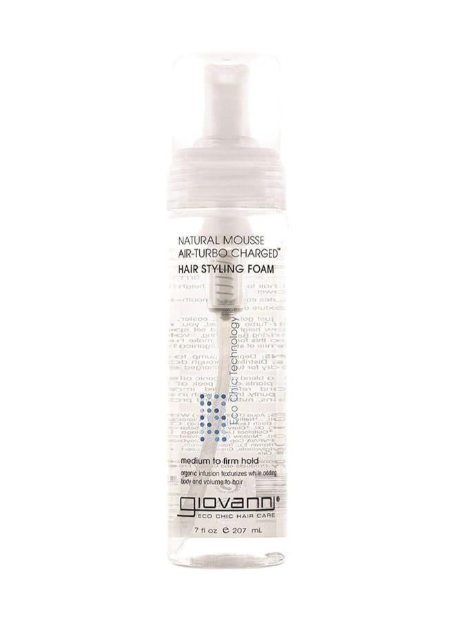 Giovanni Natural Mousse Air-Turbo Charged Hair Styling Foam, Medium To Firm Hold 207ml