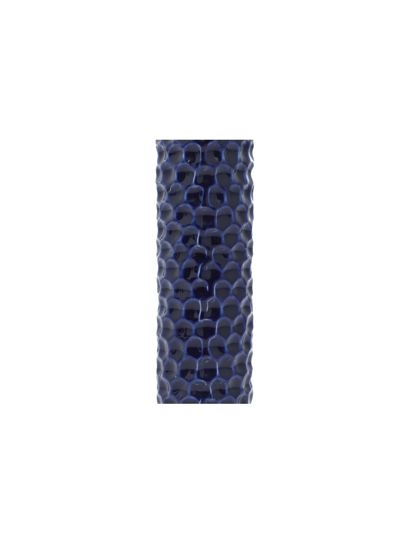 Deco 79 Deco 79 Ceramic Decorative Vase Centerpiece Vases with Varying Patterns  set of 3 Flower Vases for Home Decoration 3"" x 3"" x 12""  Dark Blue  - Image 5