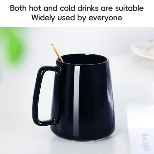 Smilatte 24 OZ Large Coffee Mug, Nice Ceramic Boss Tea Cup with Big Handle for Dad Men Women, Unique Style For Any Kitchen, Black - Image 3