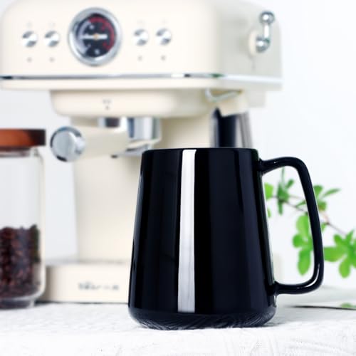 Smilatte 24 OZ Large Coffee Mug, Nice Ceramic Boss Tea Cup with Big Handle for Dad Men Women, Unique Style For Any Kitchen, Black - Image 5