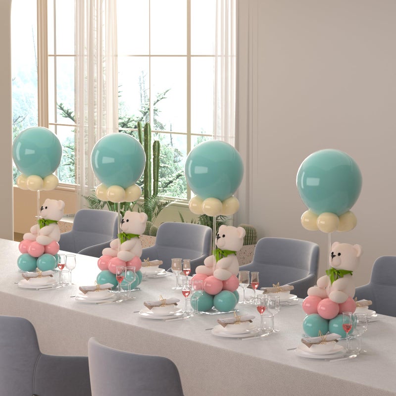 HEKORE Clear Acrylic Balloon Stand for Table with Base â€“ 6 Pack 15.75â€‘inch Balloon Sticks with Base, Reusable Tabletop Display for Centerpieces & Party Decorations - Image 3