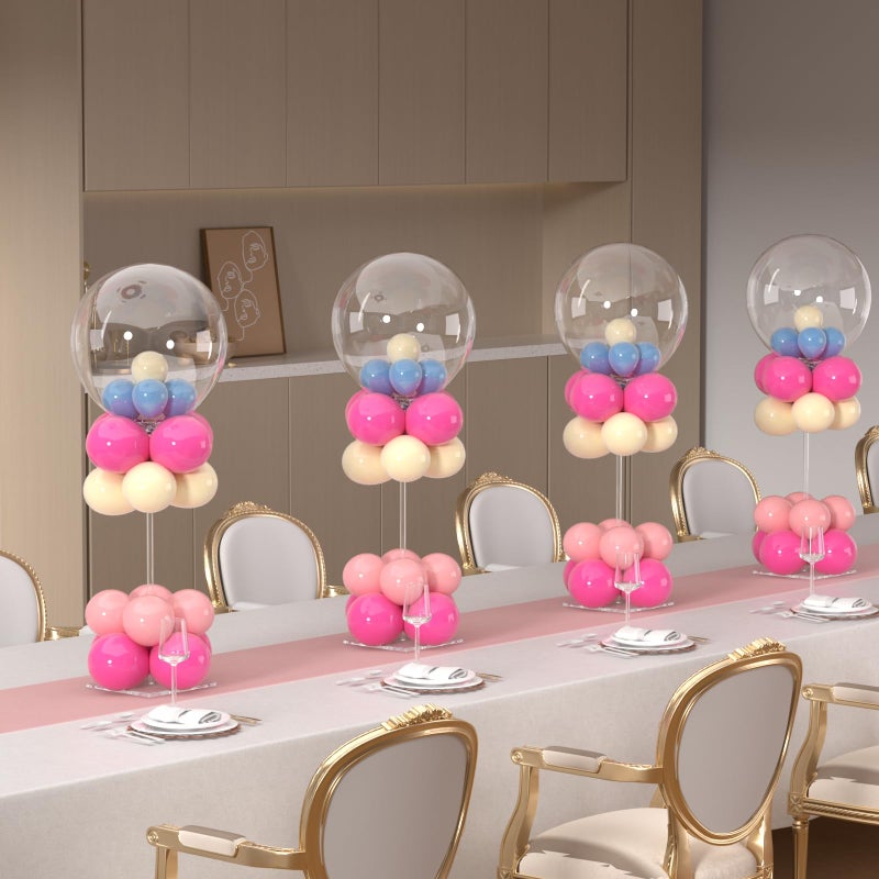 HEKORE Clear Acrylic Balloon Stand for Table with Base â€“ 6 Pack 15.75â€‘inch Balloon Sticks with Base, Reusable Tabletop Display for Centerpieces & Party Decorations - Image 5