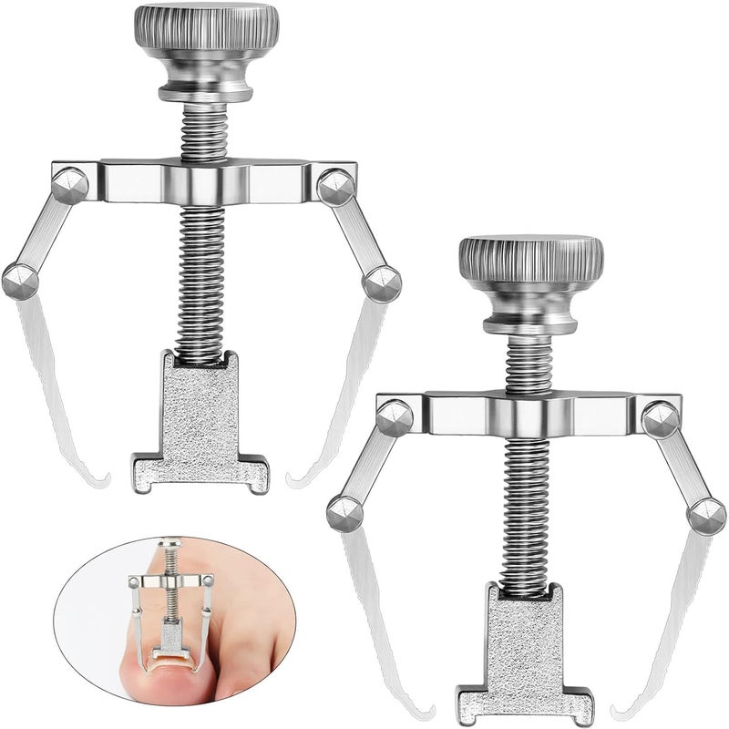 2 Pieces Ingrown Toenail Lifter Ingrown Toenail Tool Toe Clamp Stainless Steel Foot Care Tool for Paronychia Silver