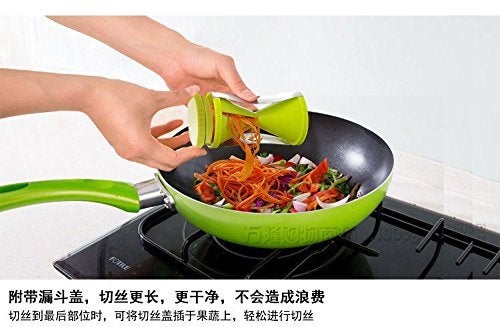 Mezon Plastic, Stainless Steel Spiral Vegetable Noodle Cutter Slicer (Multicolour) - Image 5