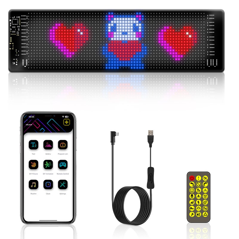 شاشة إعلانات سيارات مرنة LED بتقنية البلوتوث كاملة الألوان - Image 1