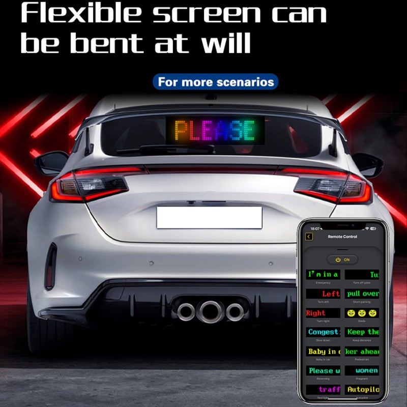 شاشة إعلانات سيارات مرنة LED بتقنية البلوتوث كاملة الألوان - Image 4