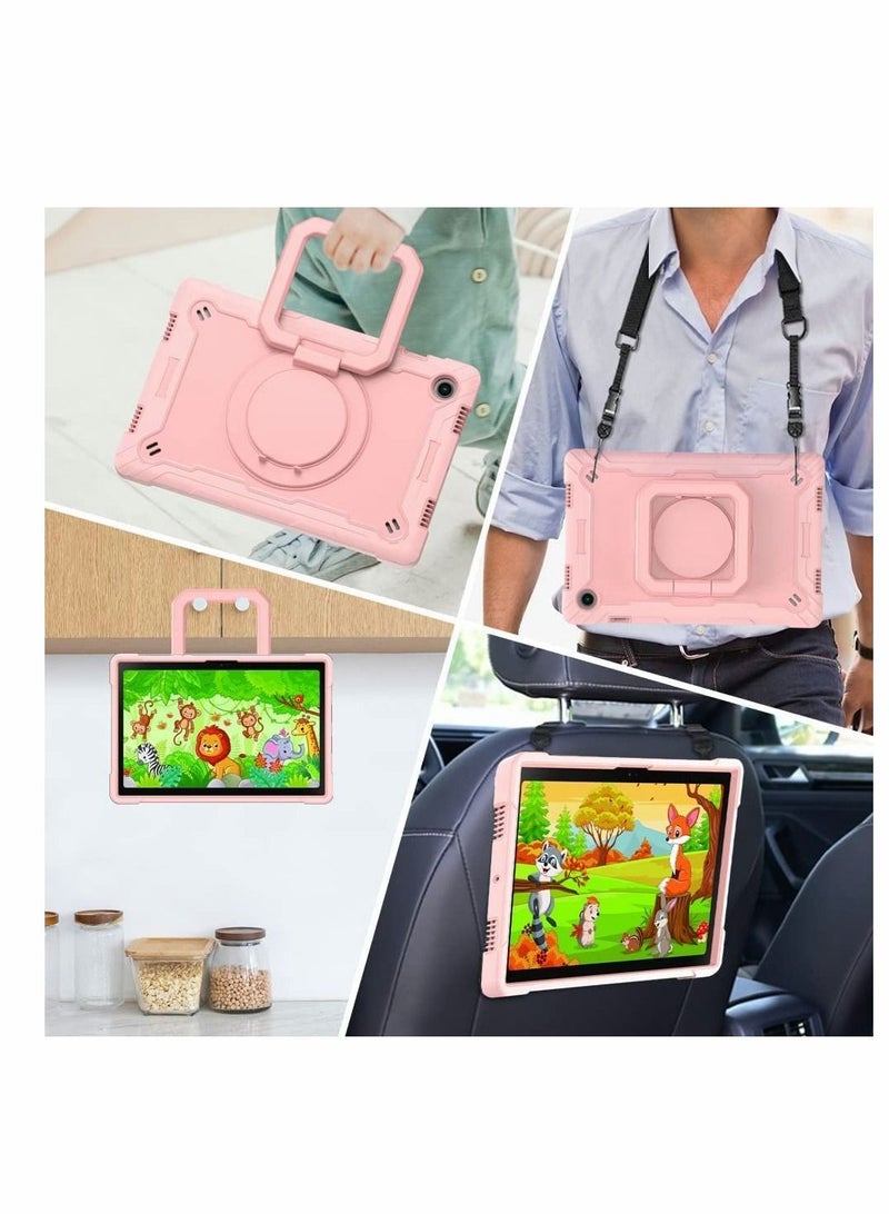 كاست ويف حافظة مناسبة لهاتف سامسونج جالاكسي تاب A8 10.5 بوصة 2022 SM X200 X205 X207 شديدة التحمل ومضادة للصدمات ومقبض دوار 360 درجة وغطاء حامل قابل للطي للأطفال - Image 4