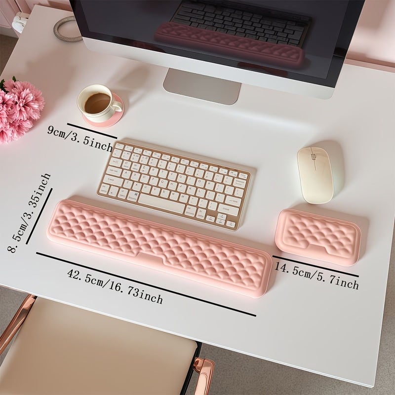 Black Ergonomic Keyboard Mouse Wrist Rest Set With Memory Foam Support Pad - Image 2