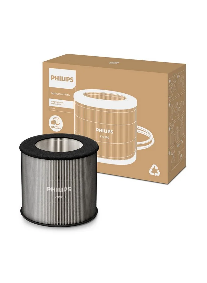 Philips 900 and 800 Series HEPA NanoProtect Air Purifier Filter Grey and Black 19 x 25 x 9.6 cm FY0900/30