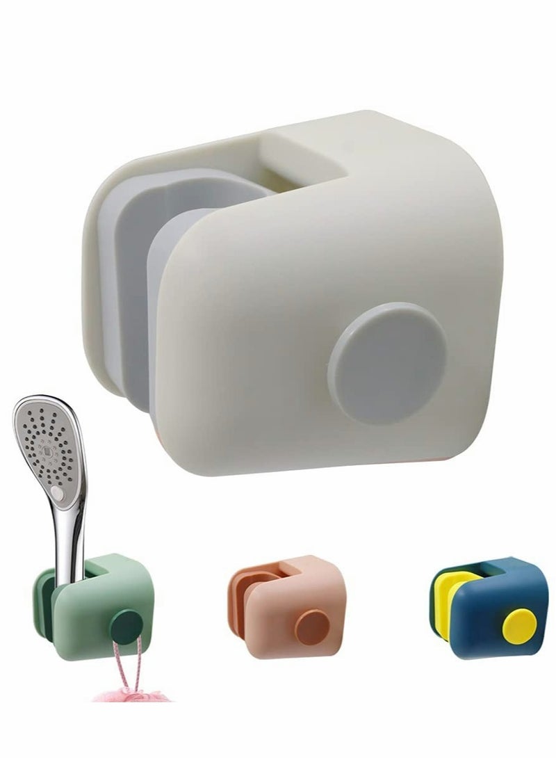 4 Pack Waterproof Self Adhesive Shower Head Holders with Hooks for Bathroom and Bathtub - Image 1