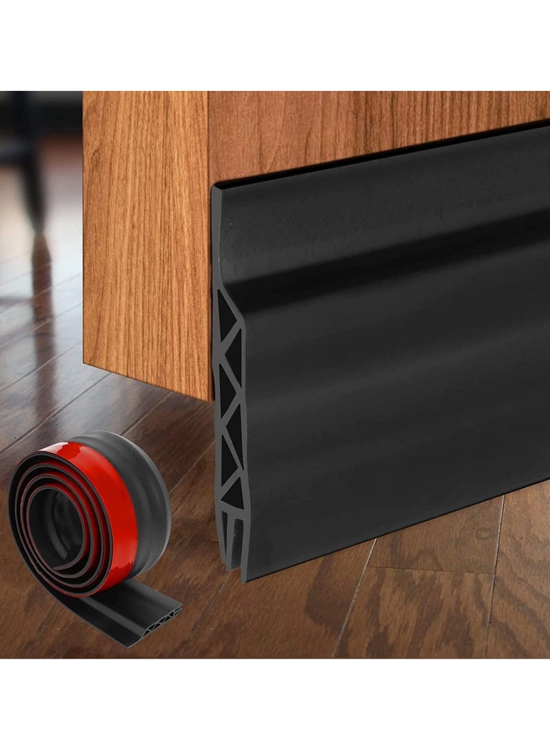 erorex Door Draft Stopper Length Under Door Seal Door Sweep for Exterior Interior  Door Bottom Draft Blocker Dust Noise Insulation Weather Stripping Draft Guard Insulator 6 X 120cm Black - Image 1