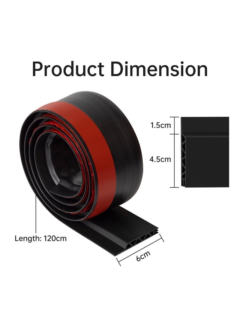 erorex Door Draft Stopper Length Under Door Seal Door Sweep for Exterior Interior  Door Bottom Draft Blocker Dust Noise Insulation Weather Stripping Draft Guard Insulator 6 X 120cm Black - Image 3