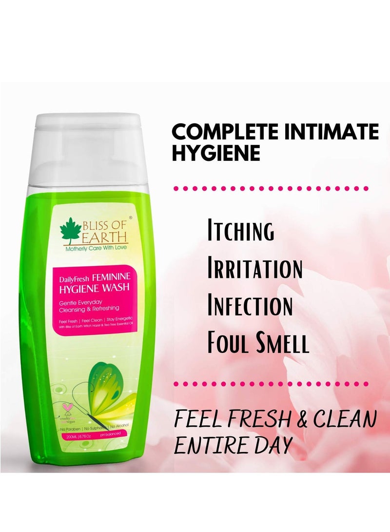 BLISS OF EARTH DailyFresh Feminine Hygiene Wash  200ML Enriched With Bliss of Earth Witch Hazel & Australian Tea Tree Essential Oil  Great For Daily Intimate Care - Image 3