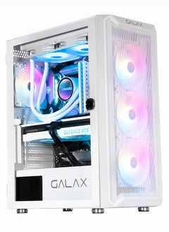 GALAX ATX PC Case REV-06 WHITE, 4 ARGB Fans, Left-Tempered Glass  - Image 1