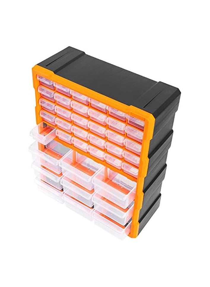 erorex Wall Mount Hardware and Craft Storage Cabinet Drawer Organizer 78 Drawers, Black, Orange  - Image 4