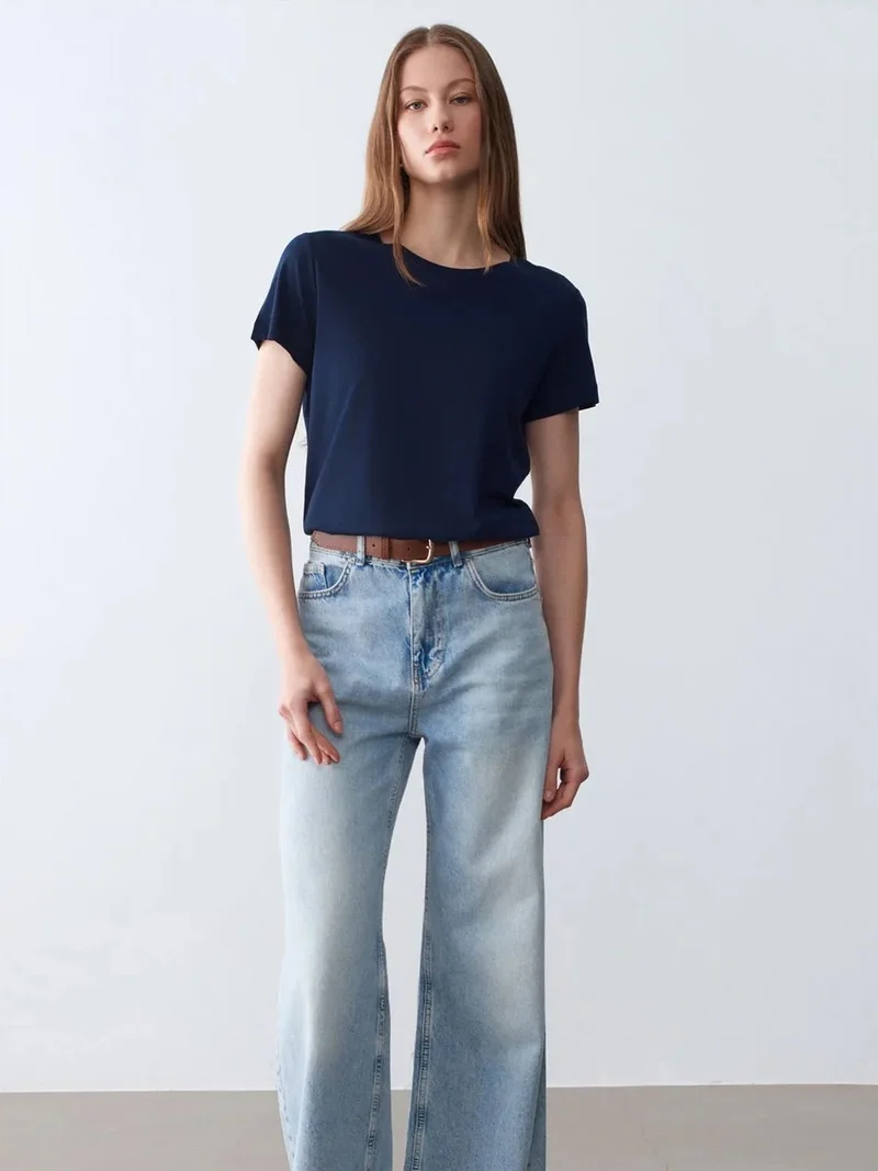 ديلفين Dilvin Women's Crew Neck Short Sleeve T-Shirt