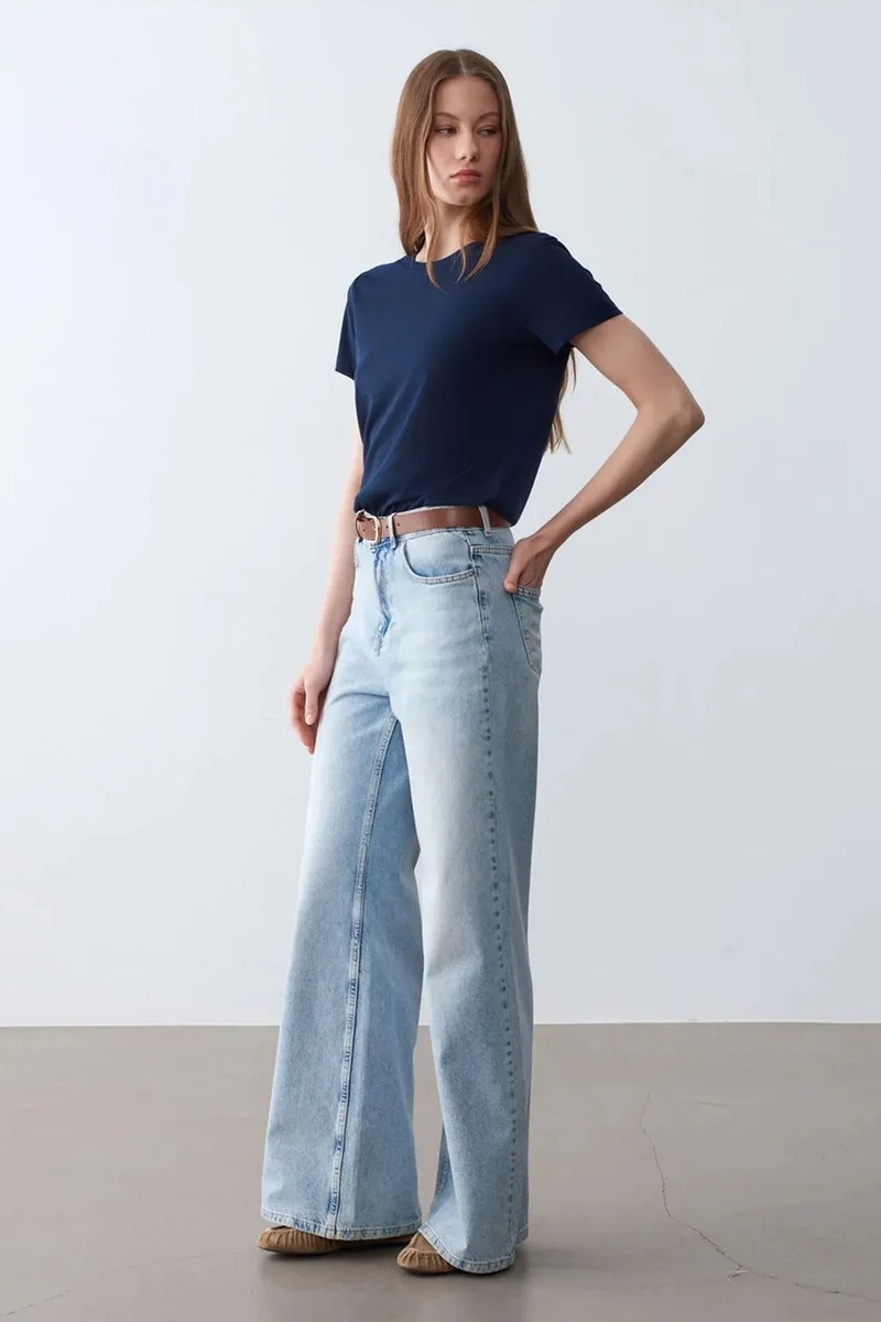 Dilvin Navy Blue DILVIN Women's Crew Neck Short Sleeve T-Shirt for Women | Best Price UAE