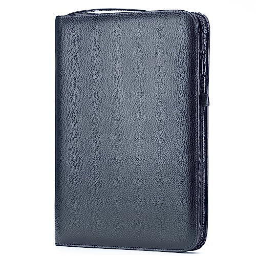 Lanxivi Black Cowhide Leather Fountain Pen Case for Various Size Pens, 46 Slot Display Holder Bag - Image 1