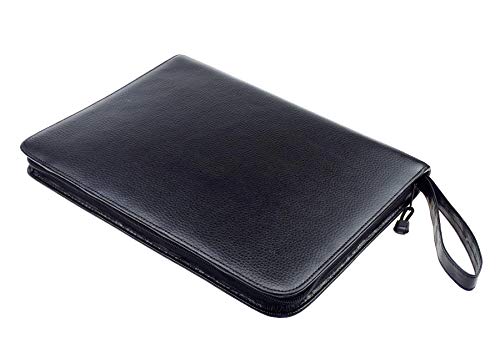 Lanxivi Black Cowhide Leather Fountain Pen Case for Various Size Pens, 46 Slot Display Holder Bag - Image 4