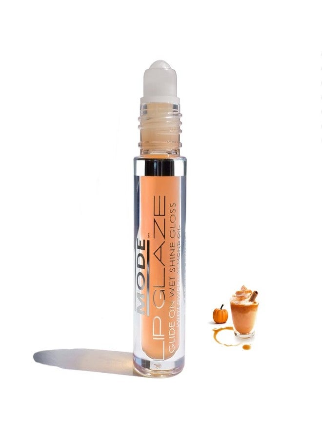 MODE Cosmetics MODE Lip Glaze Flavored Lip Gloss Yummy PUMPKIN SPICE LATTE Flavor Roll On Sweet Wet Nourising Shine, Hydrating Moisturizing Natural Skincare Fruit Oils - Image 1