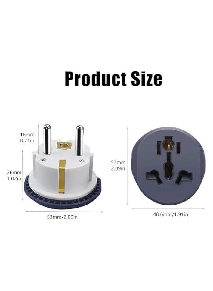 erorex 5 Pcs Uk to Eu Plug Adapter, 3Pin to 2Pin Electric Switch, 16A 250V EU Converter Universal EU Plug AU US UK CN to EU Adapter European Travel Switch Socket - Image 4
