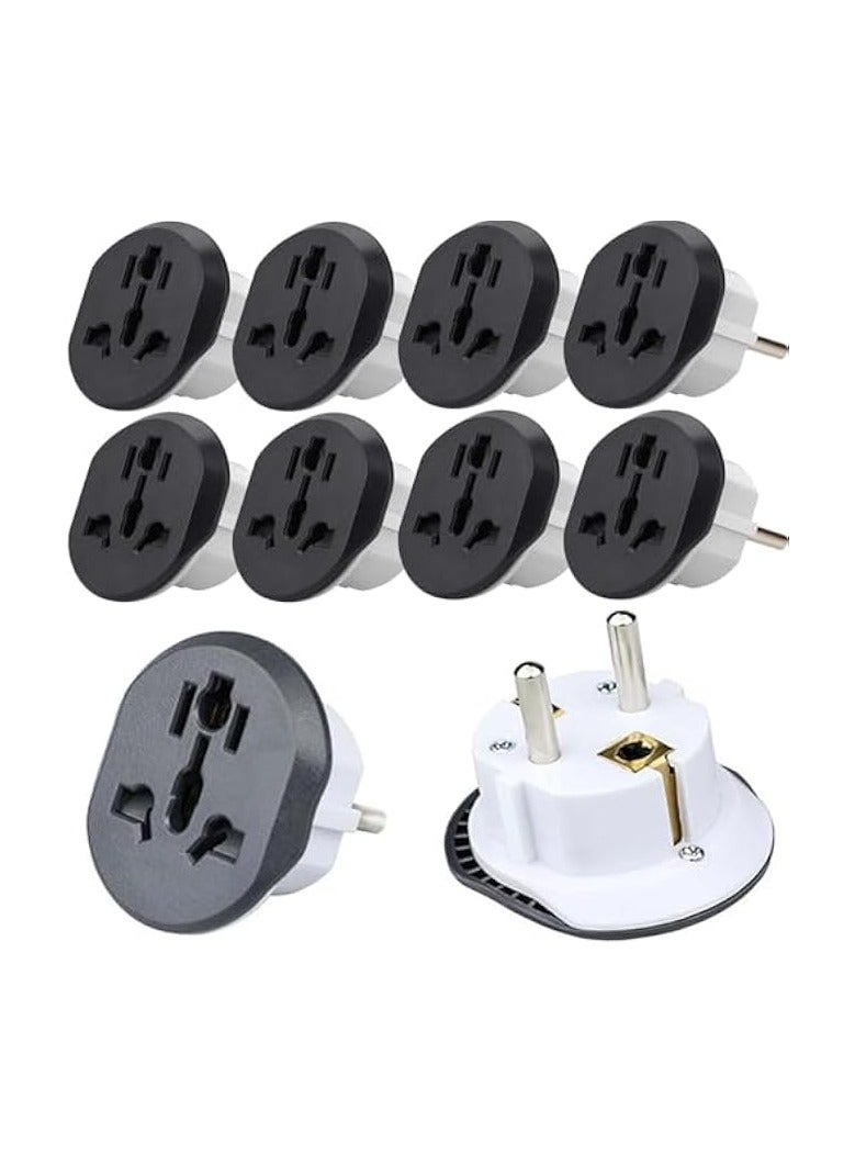 erorex 5 Pcs Uk to Eu Plug Adapter, 3Pin to 2Pin Electric Switch, 16A 250V EU Converter Universal EU Plug AU US UK CN to EU Adapter European Travel Switch Socket - Image 1