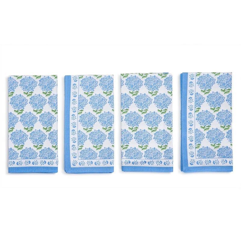 Two's Company Twos Company Hydrangea Set of 4 Napkins  Cotton