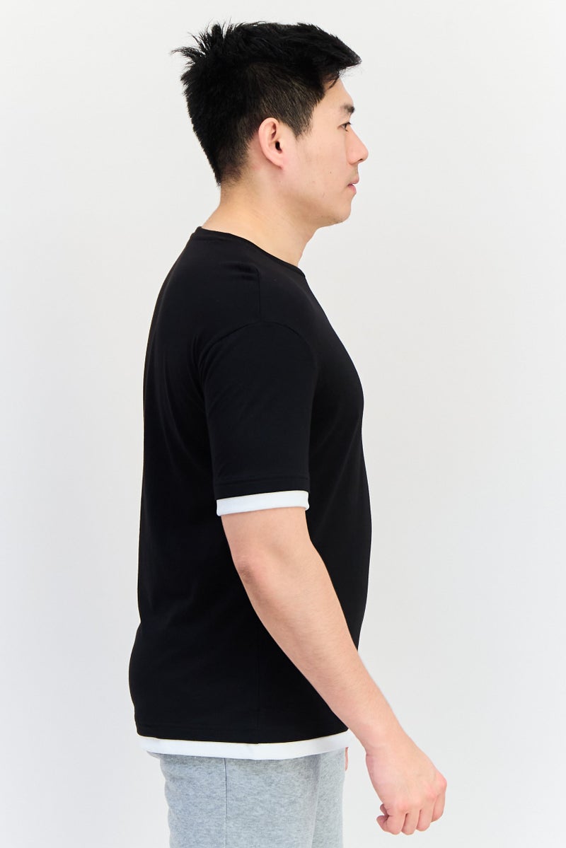 PUMA تي شيرت رياضي للرجال بشعار العلامة التجارية، خارجي، أسود - Image 4