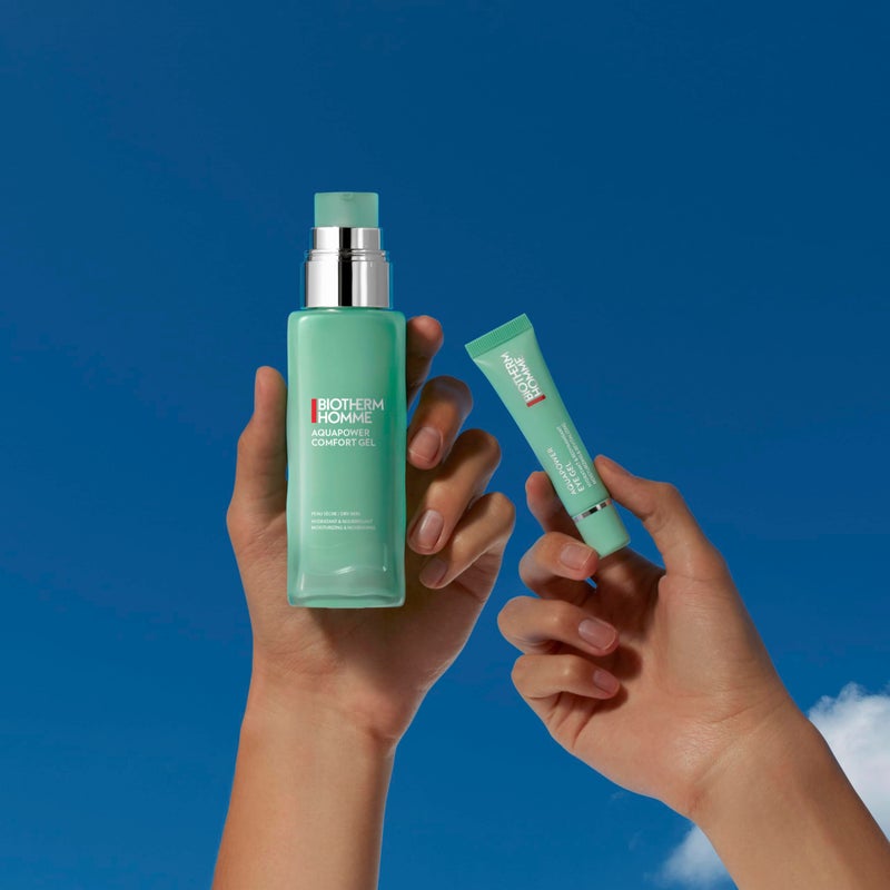 BIOTHERM جيل بيوديرم أكواباور للراحة للرجال للبشرة الجافة والمجففة مع العناصر الأولية والسيراميدات لبشرة قوية ومرطبة، تطبيق تبريد فوري، 2.5 أونصة سائلة - Image 3