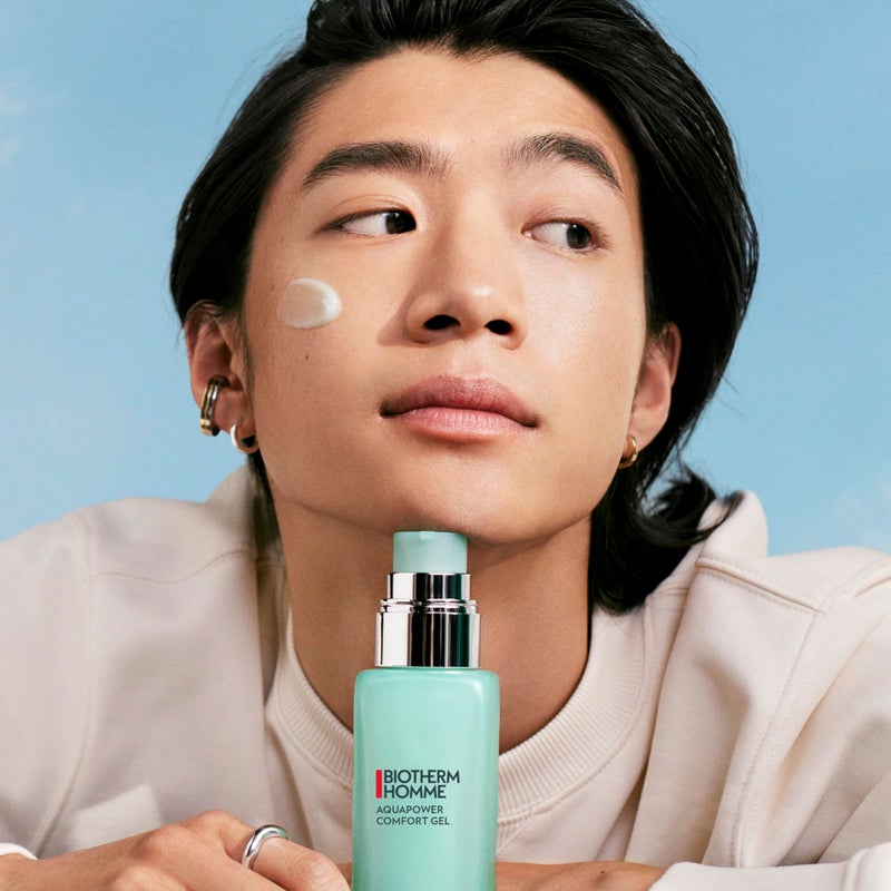 BIOTHERM جيل بيوديرم أكواباور للراحة للرجال للبشرة الجافة والمجففة مع العناصر الأولية والسيراميدات لبشرة قوية ومرطبة، تطبيق تبريد فوري، 2.5 أونصة سائلة - Image 4