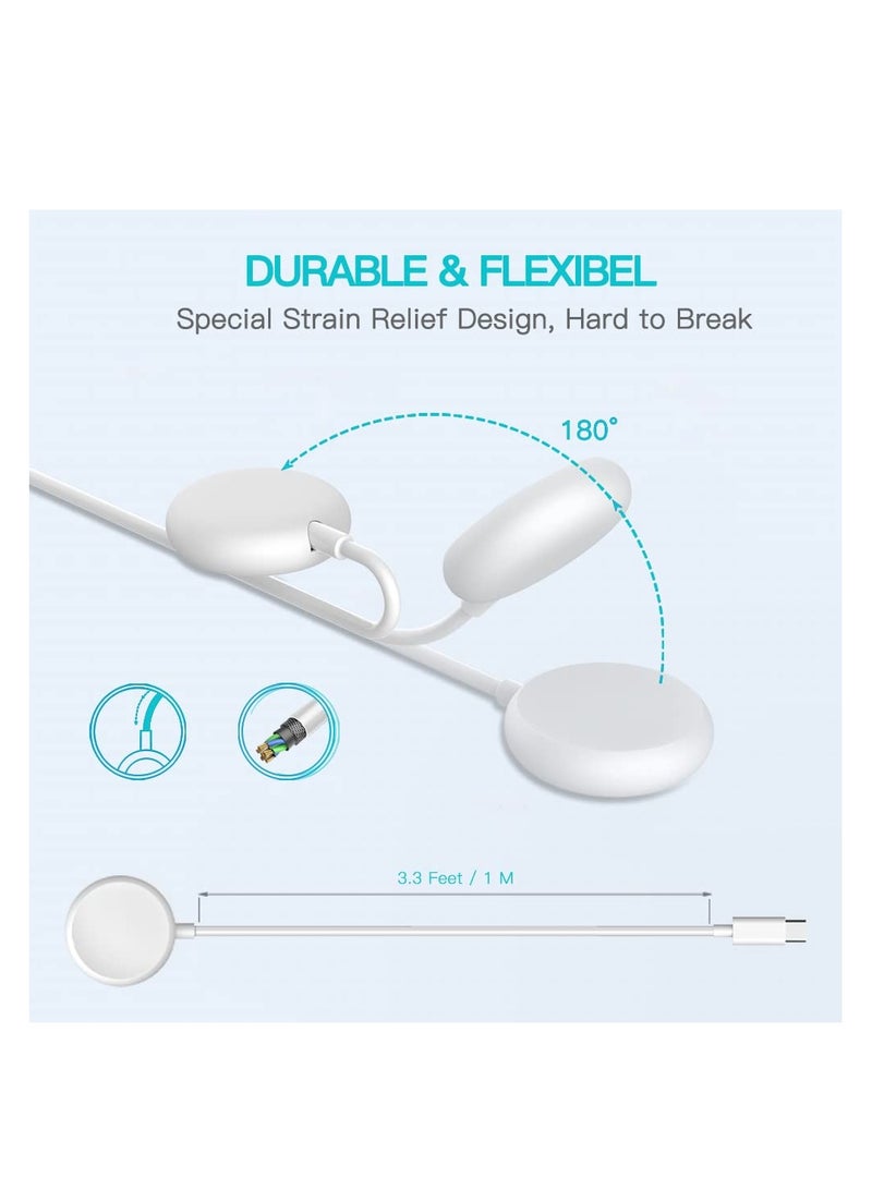 Magnetic Fast Charging Cable for Google Pixel Watch, Durable and Portable Wireless Charger in White - Image 3