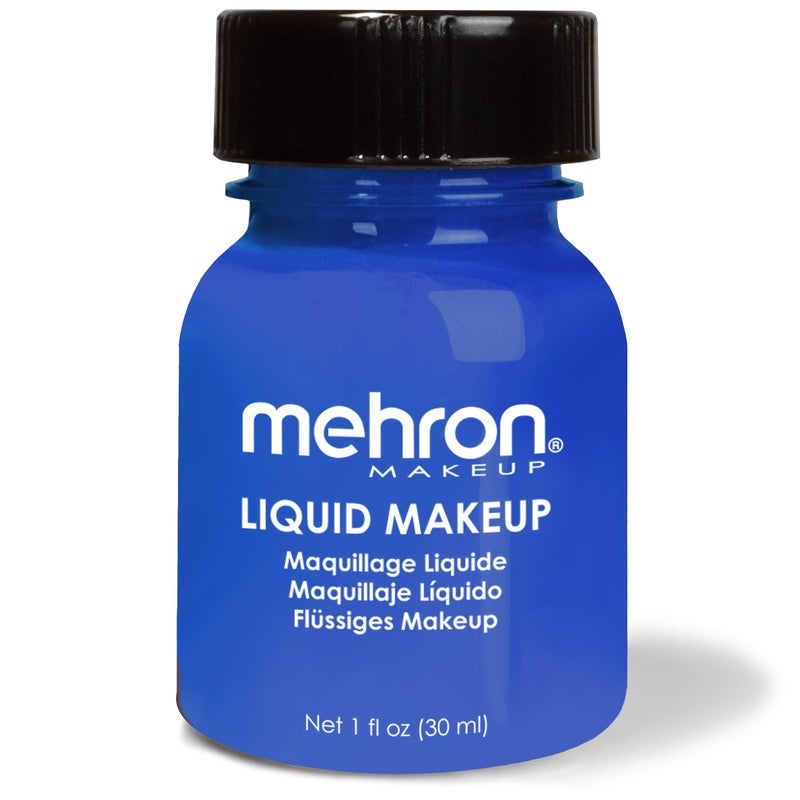 Mehron Makeup Liquid Makeup | Face Paint and Body Paint Perfect for Halloween, Cosplay I Air Brush Compatible Body Paint(1 oz) (Blue) - Image 1