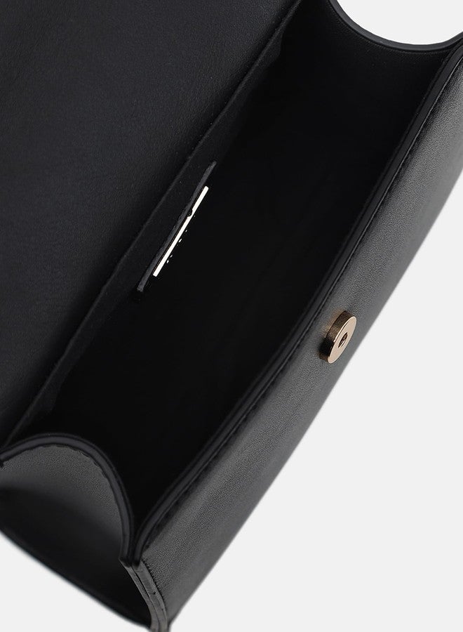 Kazo Bag Black Structured Shoulder Handbag | Premium Faux Leather Purse - Image 5