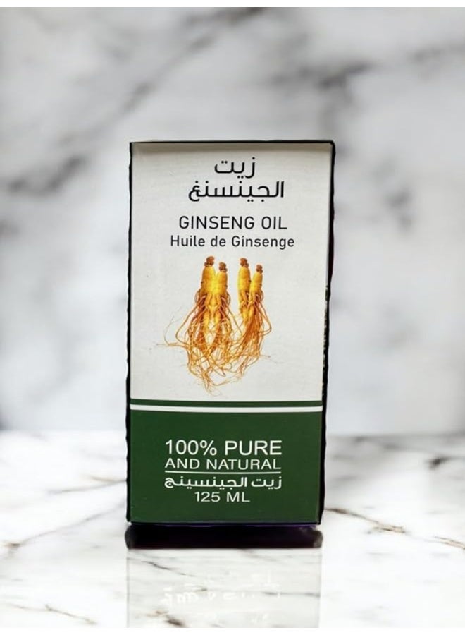 بيور زيت الجينسنغ الطبيعي 100% نقي لنمو الشعر وتكثيفه وإصلاح البشرة، ومضاد للشيخوخة، ومضاد للتجاعيد، غير مخفف، 125 مل