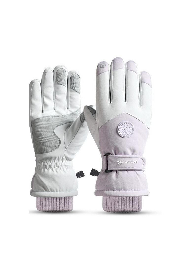 Golovejoy Women's Outdoor Plush Warm And Cold Proof Gloves In Winter 